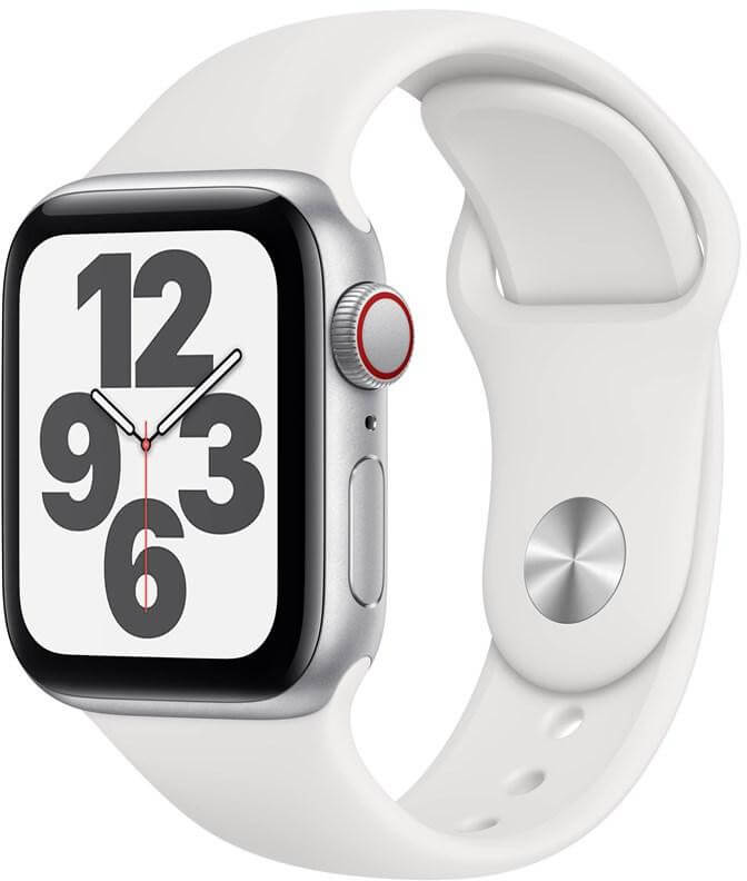 Apple Series 6 SE Cellular Apple Watch SE GPS + Cellular, 44mm Silver Aluminium Case with White Sport Band - Regular + 2 měsíce na vrácení zboží