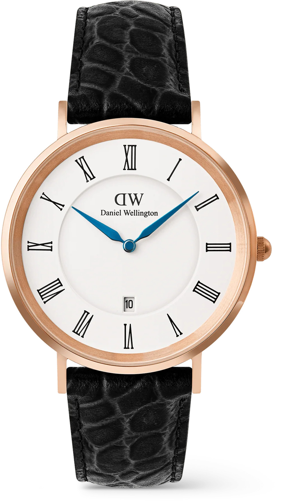 Daniel Wellington Classic 40 Roman Numerals Black Croc Belly RG DW00100916