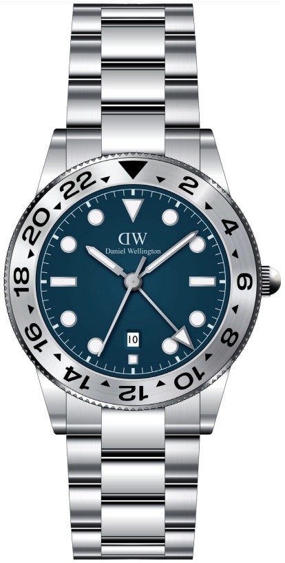 Daniel Wellington Iconic GMT 40 Link Brushed Bezel Silver DW00100922