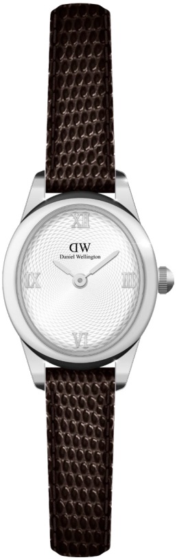Daniel Wellington Ophelia Mini 22x25,5 Dark Brown Lizard White Guilloché S DW00100888