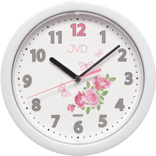 JVD Dětské nástěnné hodiny s tichým chodem HP612.D Nástěnné hodiny s tichým chodem - bílé HP612.D1