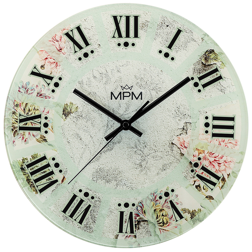 MPM Quality Nástěnné skleněné hodiny Lente E09.4378