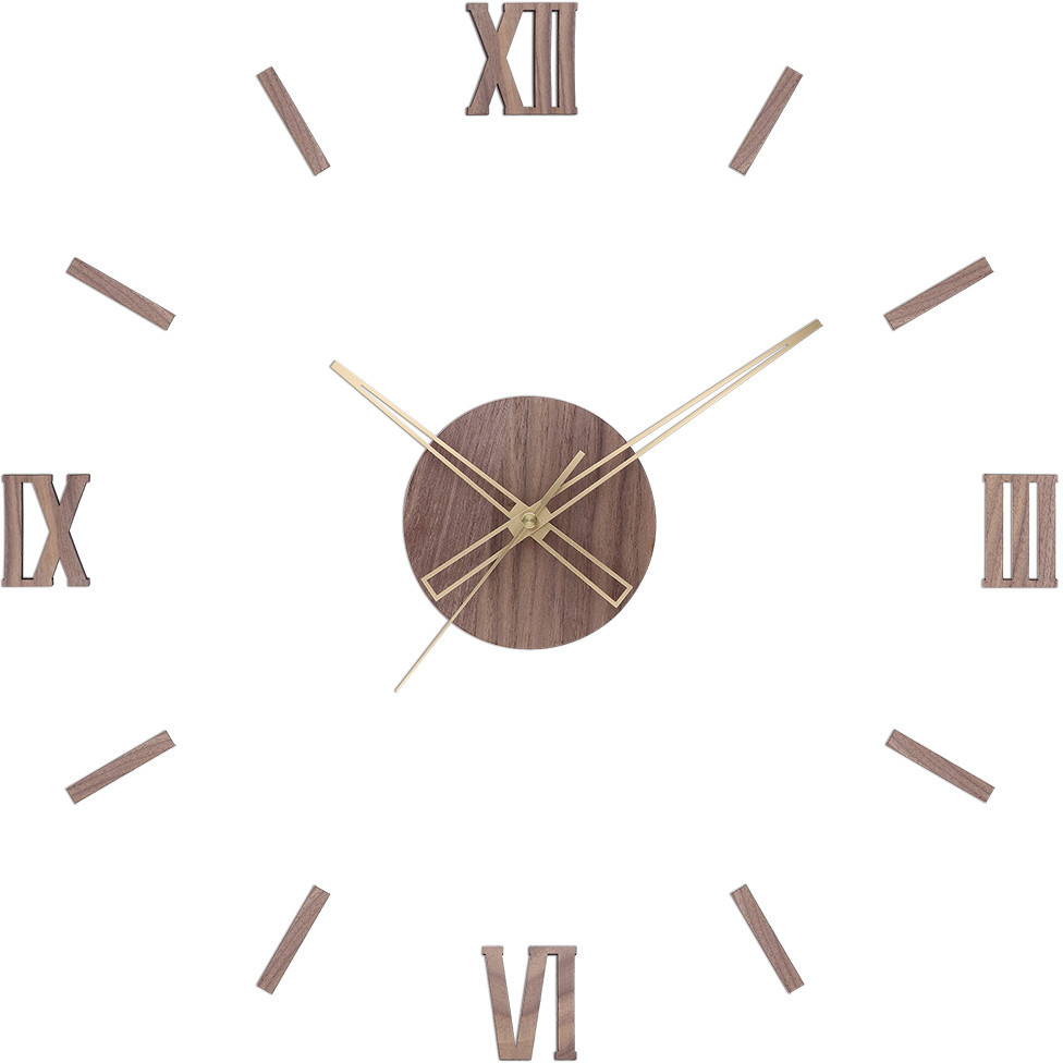 Prim Dřevěné designové hodiny tmavě hnědé PRIM Remus E07P.4337.54