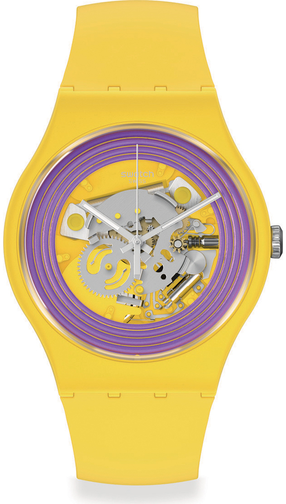 Levně Swatch Purple Rings Yellow SO29J100
