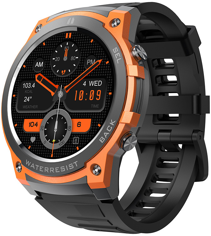 Levně Wotchi AMOLED Smartwatch DM55 – Orange - Black