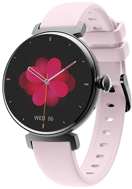 Levně Wotchi AMOLED Smartwatch DM70 – Black - Pink