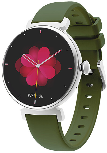 Levně Wotchi AMOLED Smartwatch DM70 – Silver – Green