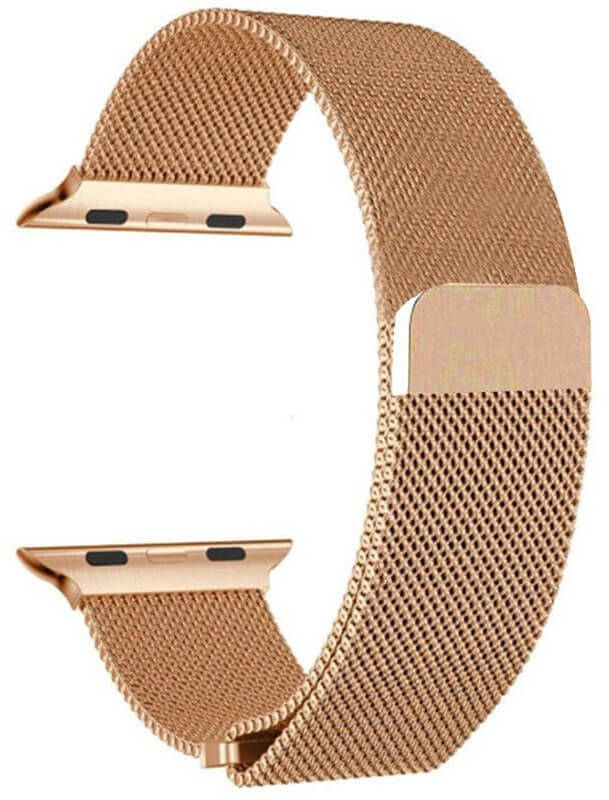 4wrist Oceľový milánsky remienok na Apple Watch – Ružové zlato 38/40/41 mm