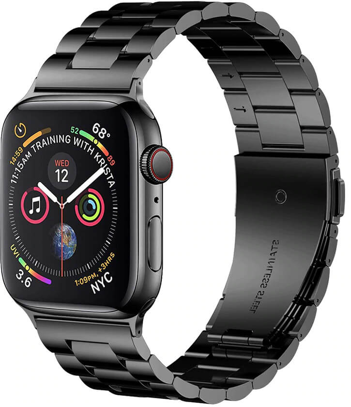 4wrist Oceľový remienok na Apple Watch – Čierny 38/40/41 mm