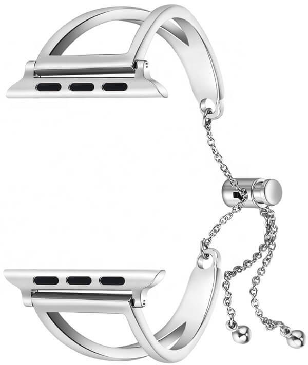 4wrist Nastavitelný ocelový tah pro Apple Watch - Stříbrný 38/40/41 mm