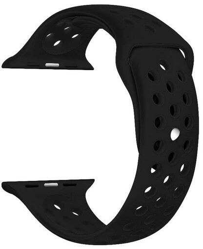 4wrist Curea Din Silicon Apple Watch - Negru / Negru 38/40/41 Mm