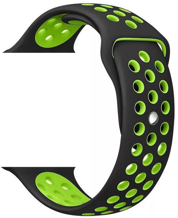 4wrist Silikonový řemínek pro Apple Watch - Černá/Zelená 42/44/45/49 mm