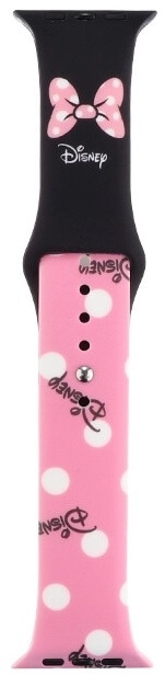 4wrist Silikonový řemínek pro Apple Watch - Růžovo-černý Disney 38/40/41 mm
