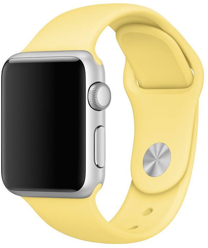 4wrist Curea De Silicon Pentru Apple Watch - Yellow 42/44/45 Mm- S/m