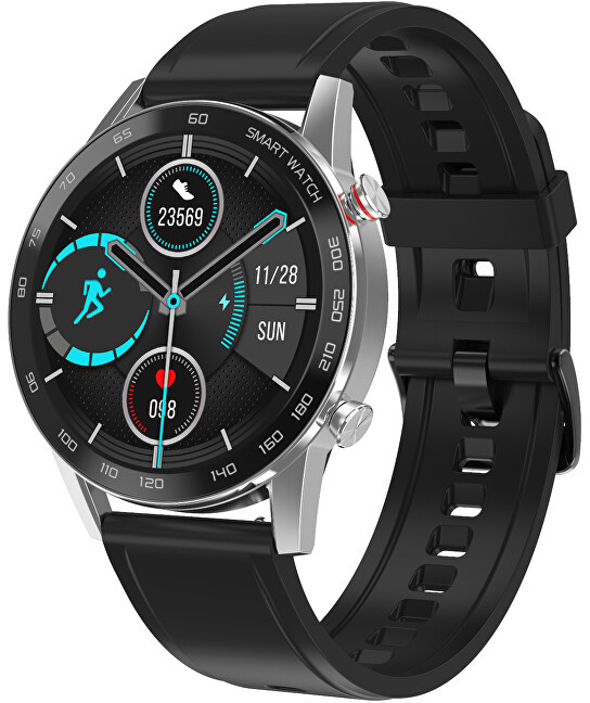 Wotchi Smartwatch WO95SBS - Silver+Black Silicon