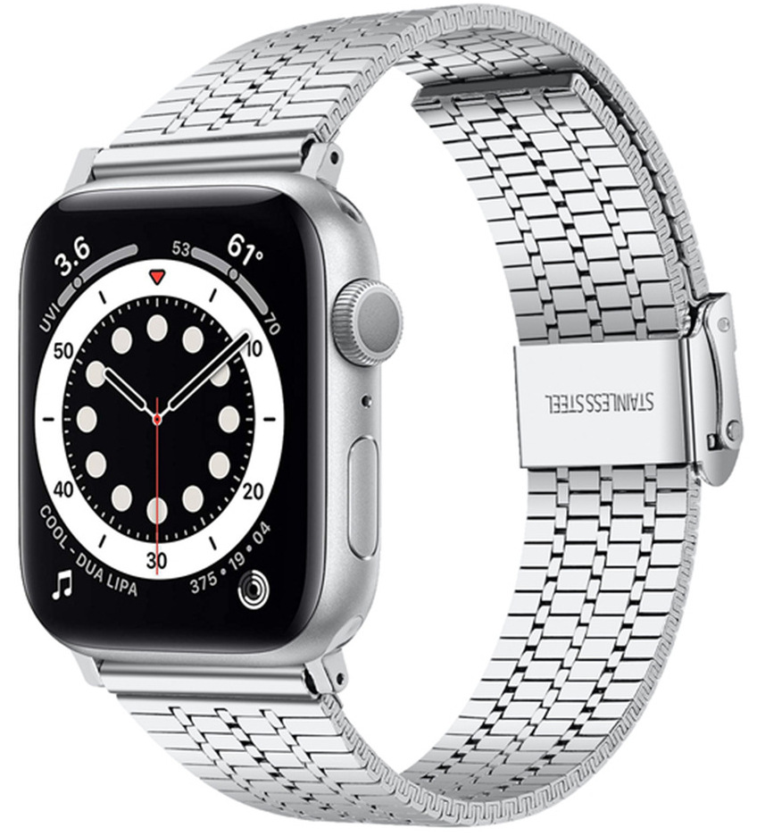 4wrist Milánói óraszíj Apple Watch-hoz 42/44/45/49 mm - Silver