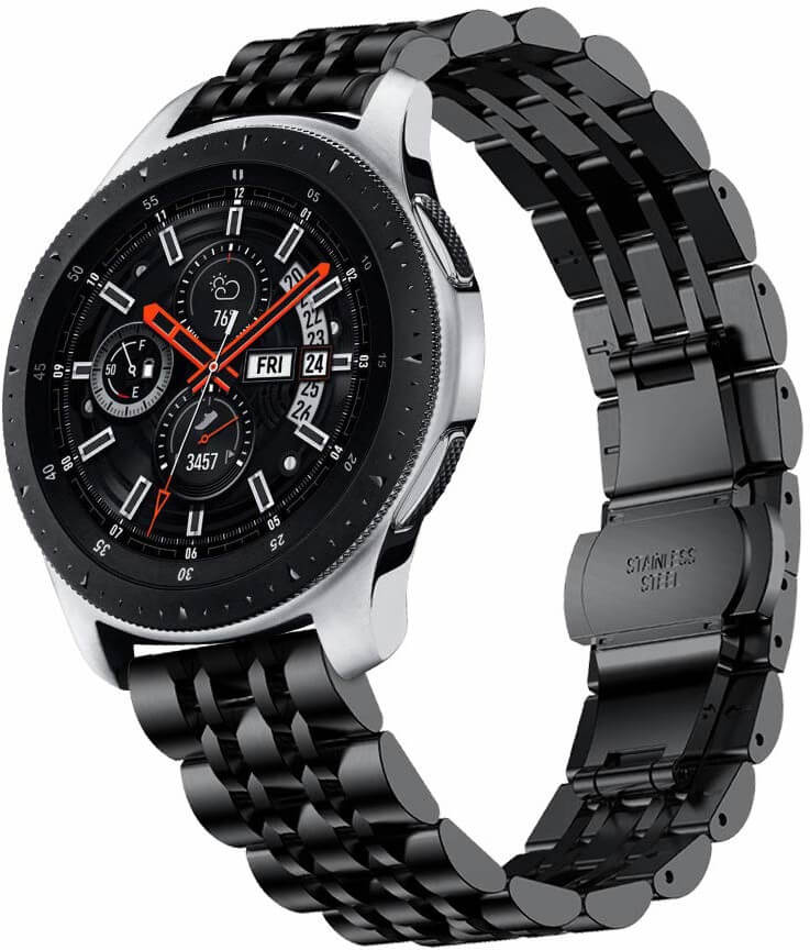 4wrist Ocelový tah pro Samsung Galaxy Watch - Černý 22 mm