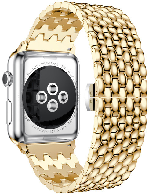 4wrist Ocelový tah s dračím vzorem pro Apple Watch 38/40/41 mm - Gold