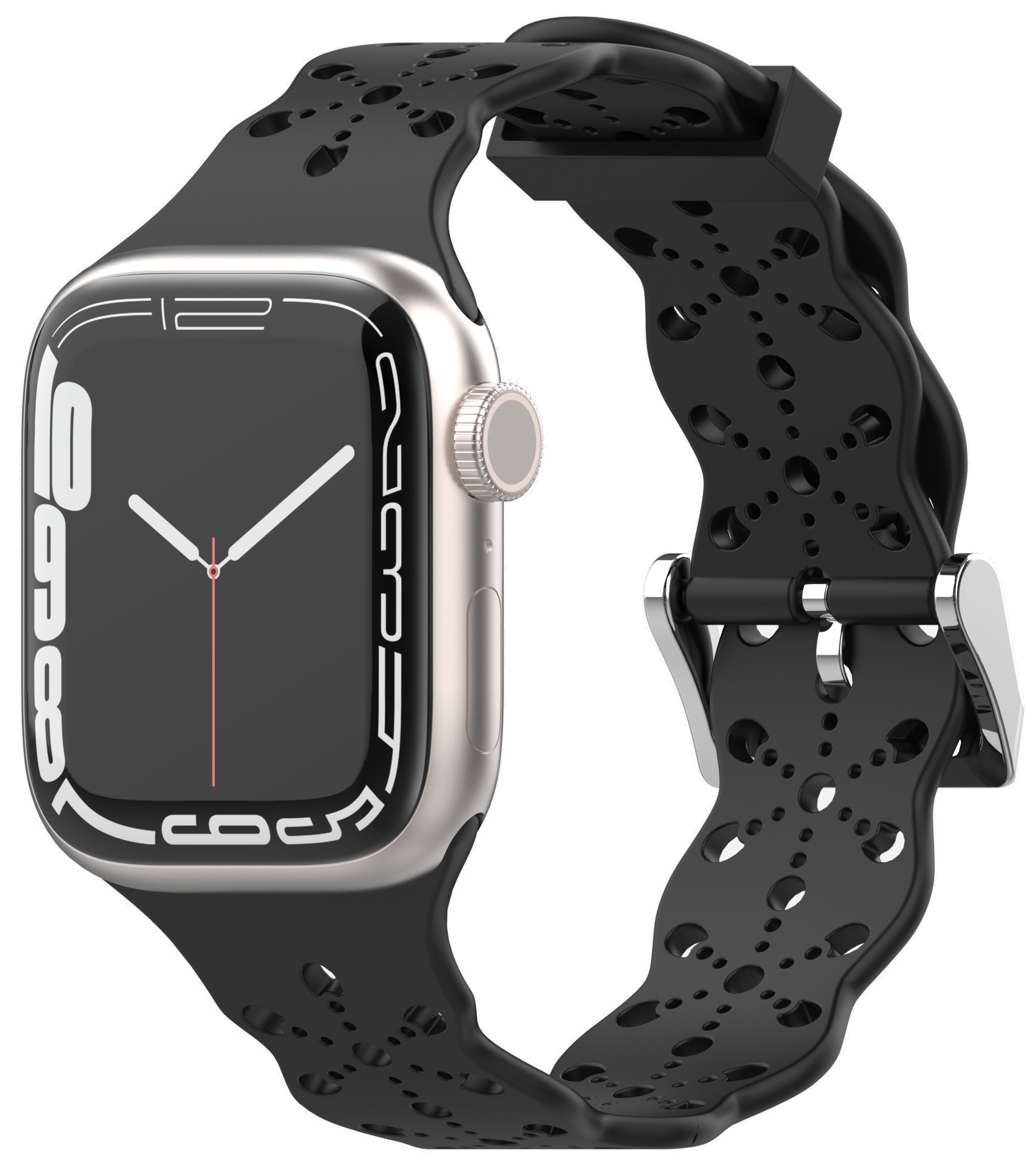 4wrist Szilikon szíj Apple Watch-hoz - 42/44/45/49 mm - Black