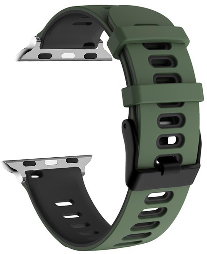 4wrist Silikonový řemínek pro Apple Watch - Green/Black 42/44/45/49 mm