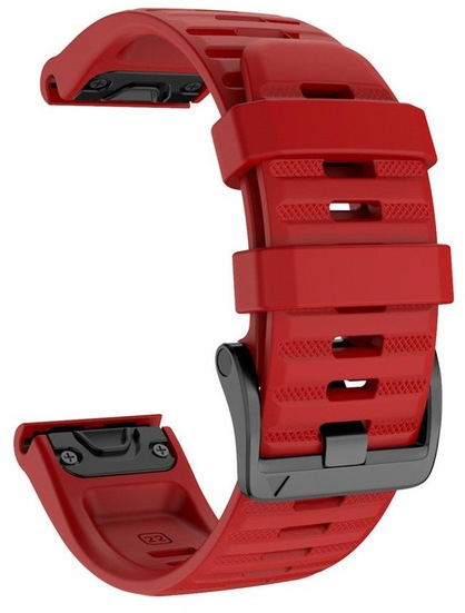 4wrist -  Silikonový řemínek pro Garmin Fenix 7X/Fenix 6X/Fenix 5X Plus/Fenix 3 - 26 mm - Red