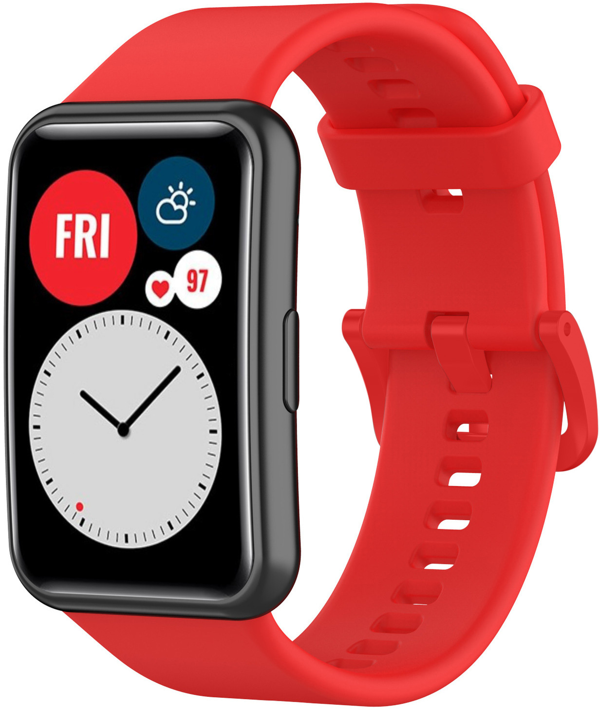 4wrist Silikonový řemínek pro Huawei Watch FIT - Red
