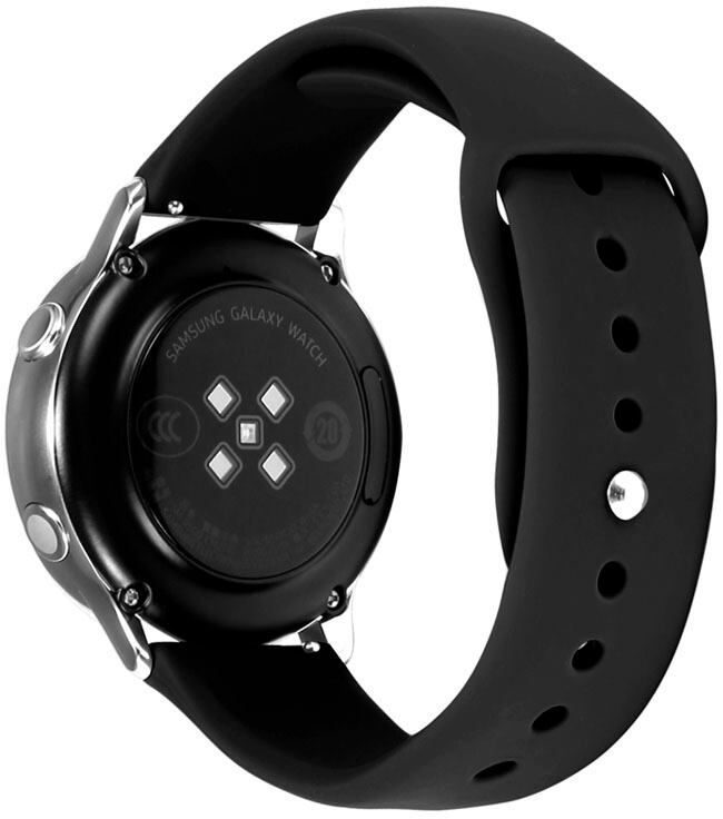 4wrist Curea Din Silicon Pentru Samsung Galaxy Watch - Negru 20 Mm