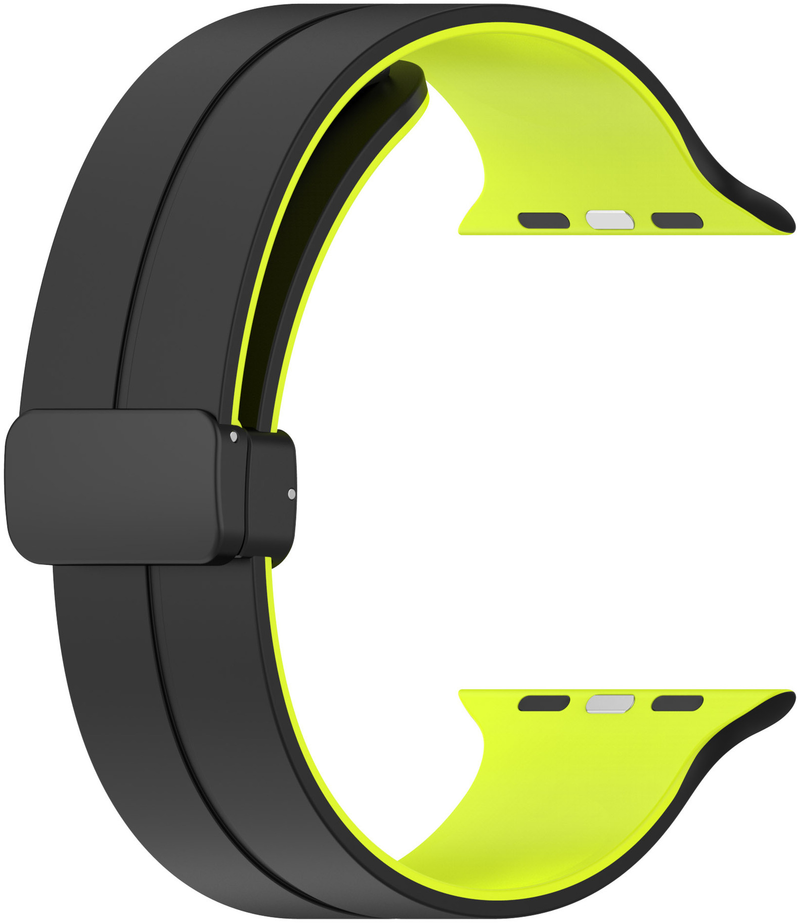 4wrist Silikonový řemínek s magnetickou sponou pro Apple Watch 38/40/41 mm - Black/Green