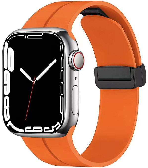 Levně 4wrist Silikonový řemínek s magnetickou sponou pro Apple Watch 42/44/45/49 mm - Orange