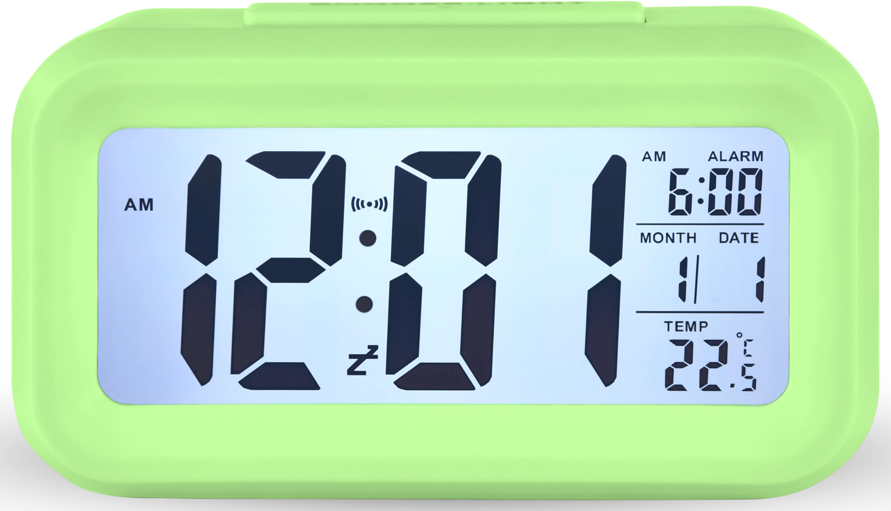 WeTime Stolní digitální hodiny s budíkem - zelené + 2 měsíce na vrácení zboží