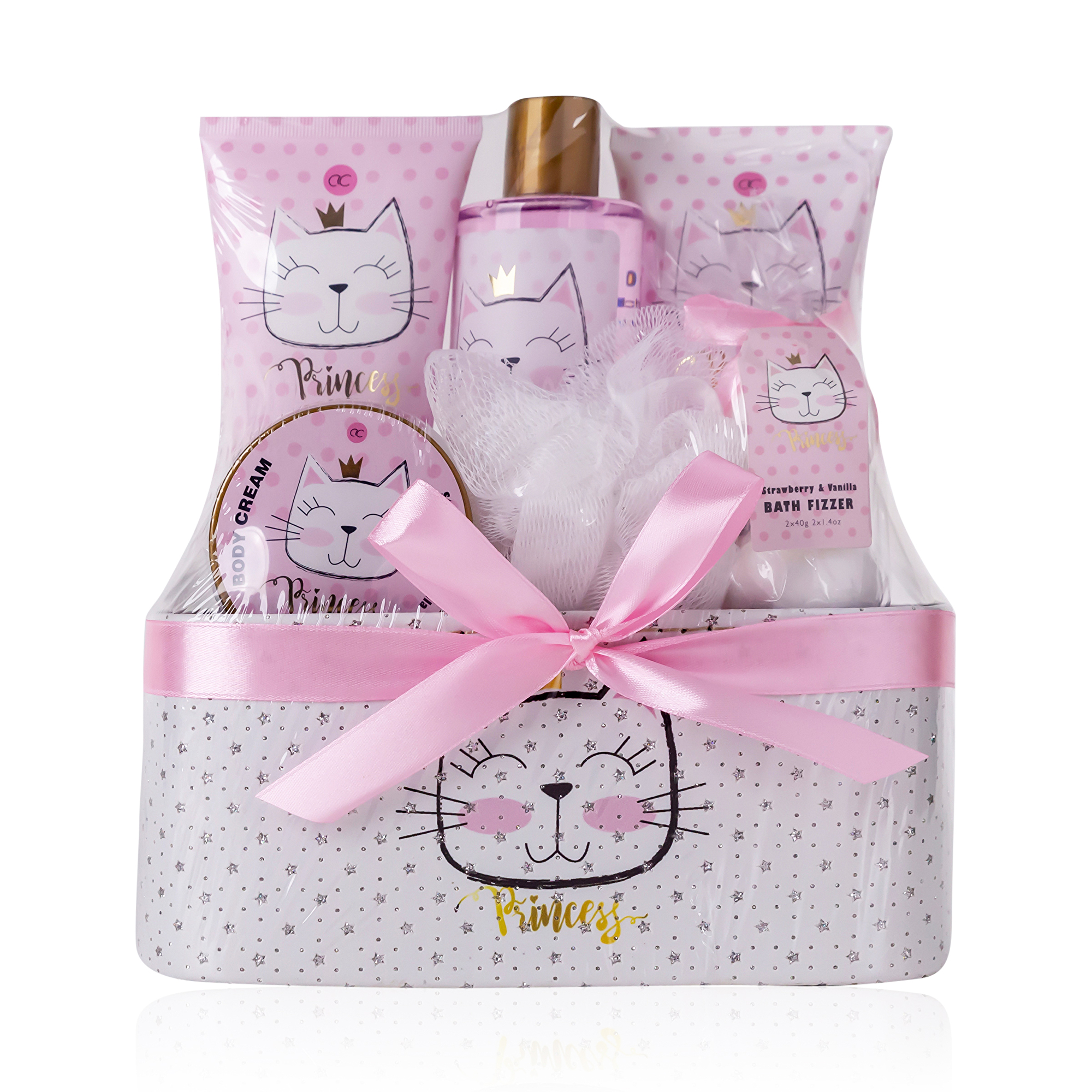 Accentra Dárková sada v třpytivém košíku Princess Kitty