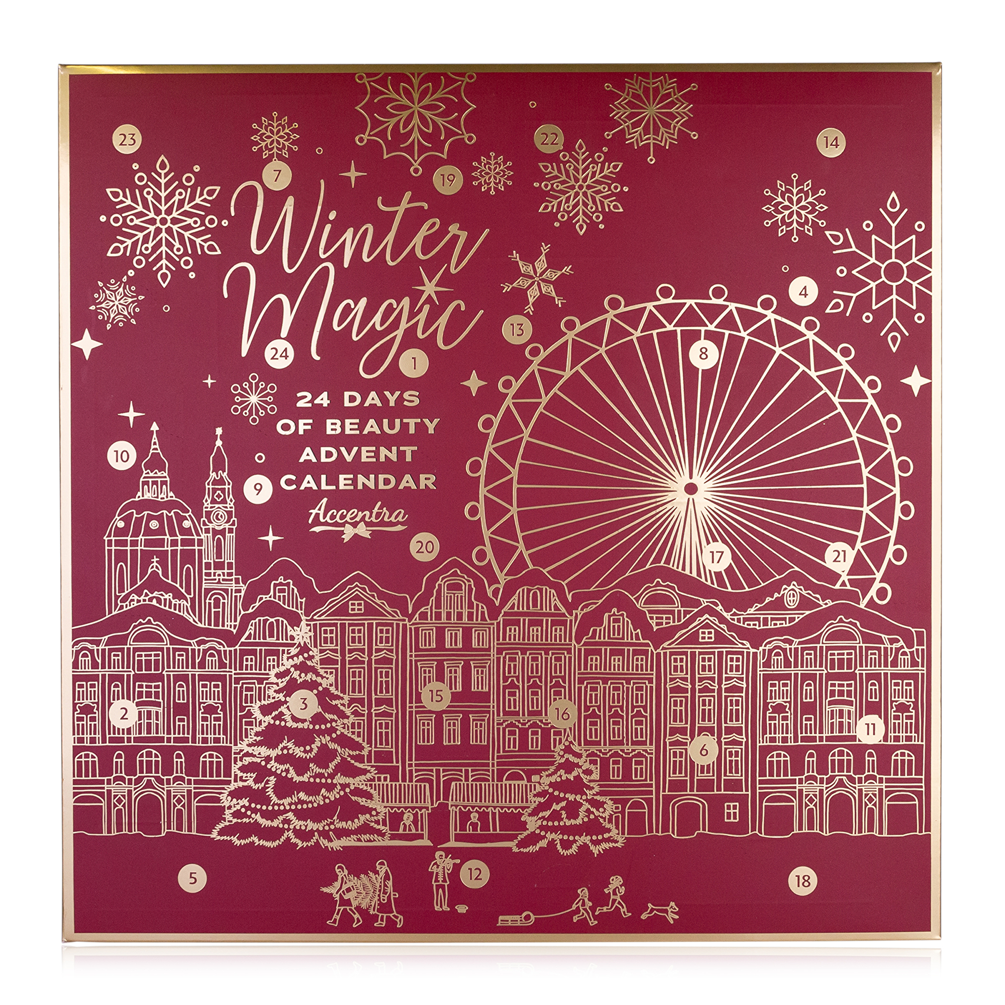 Accentra Adventný kalendár Winter Magic Bordeaux