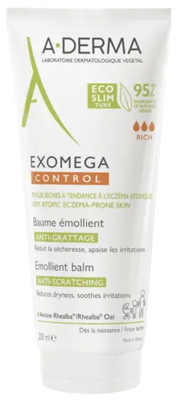 A-DERMA Emolienční balzám pro suchou pokožku se sklonem k atopickému ekzému Exomega Control (Emollient Balsam) 200 ml