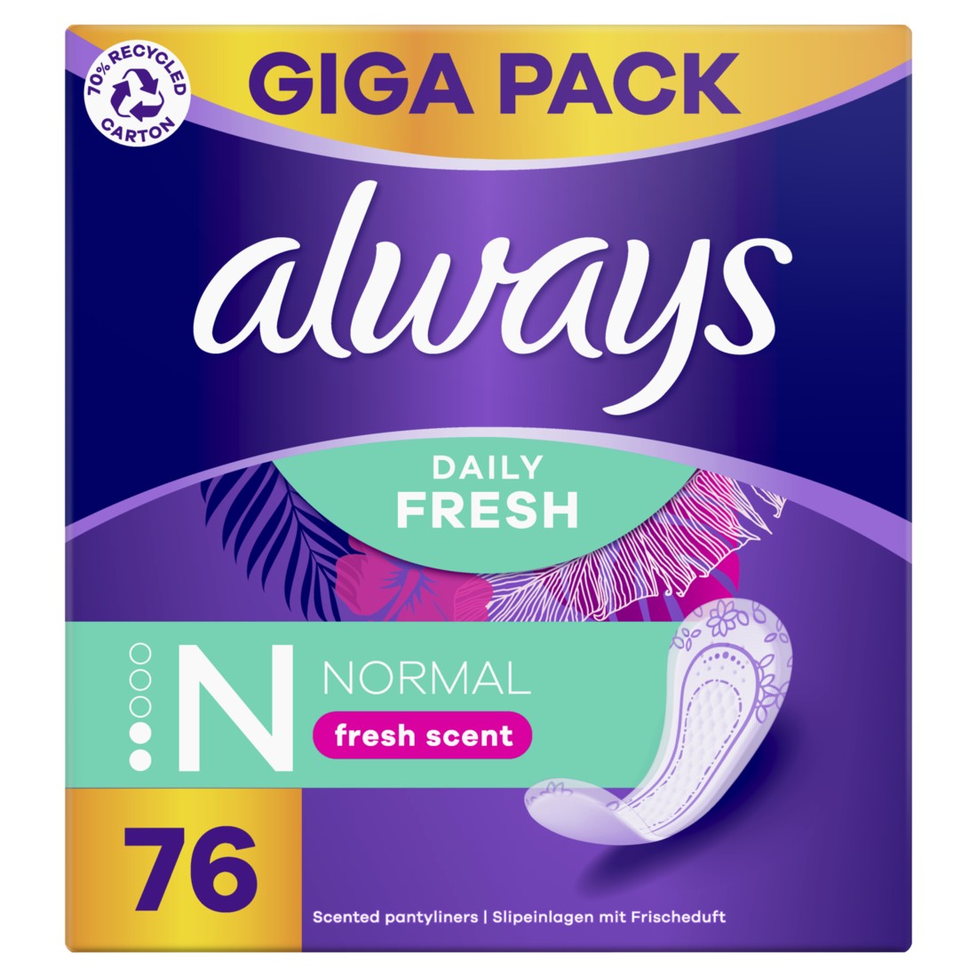 Always Slipové vložky Daily Fresh Normal Fresh Scent 76 ks