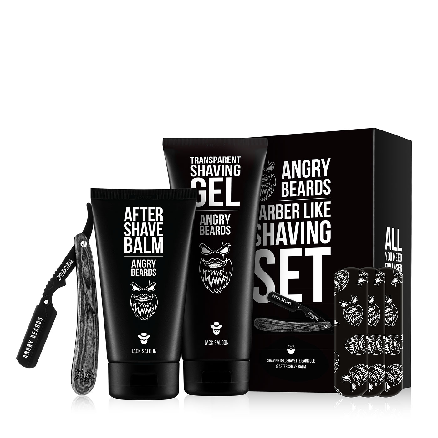 Angry Beards Sada na holení s shavettou Garrigue