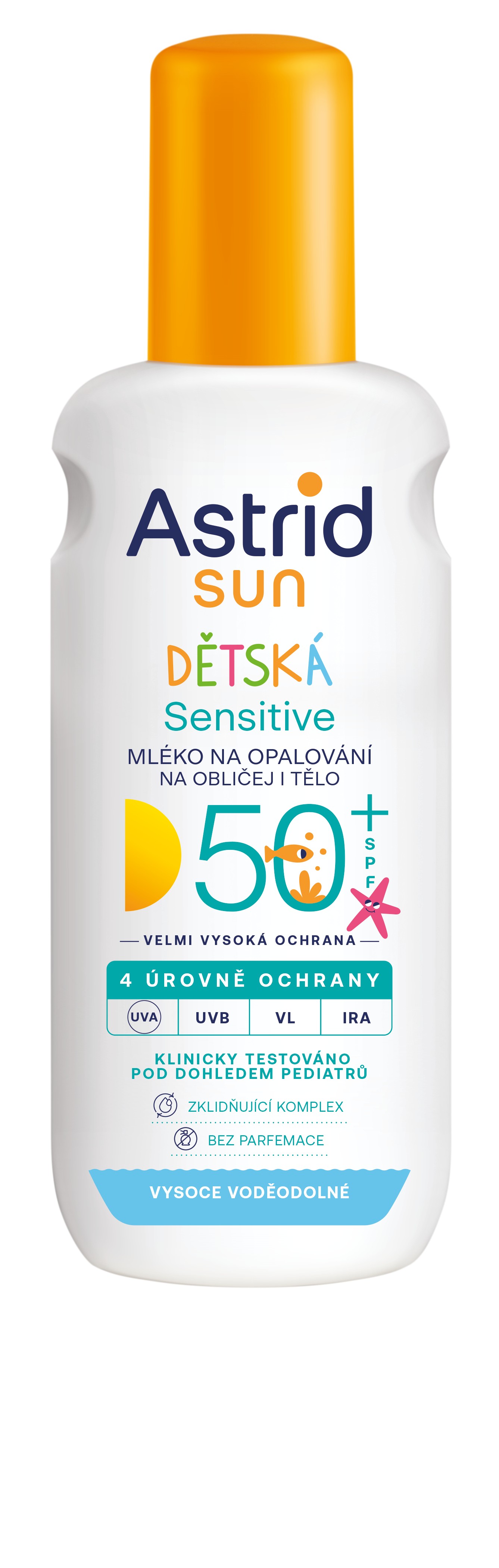 Levně Astrid Dětské mléko ve spreji na opalování Sensitive SPF 50+ Sun 150 ml