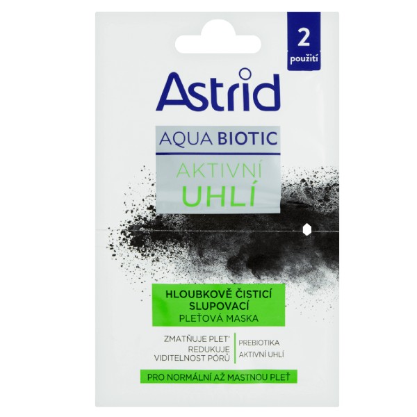 Astrid Hloubkově čisticí slupovací pleťová maska Aqua Biotic 2 x 8 ml
