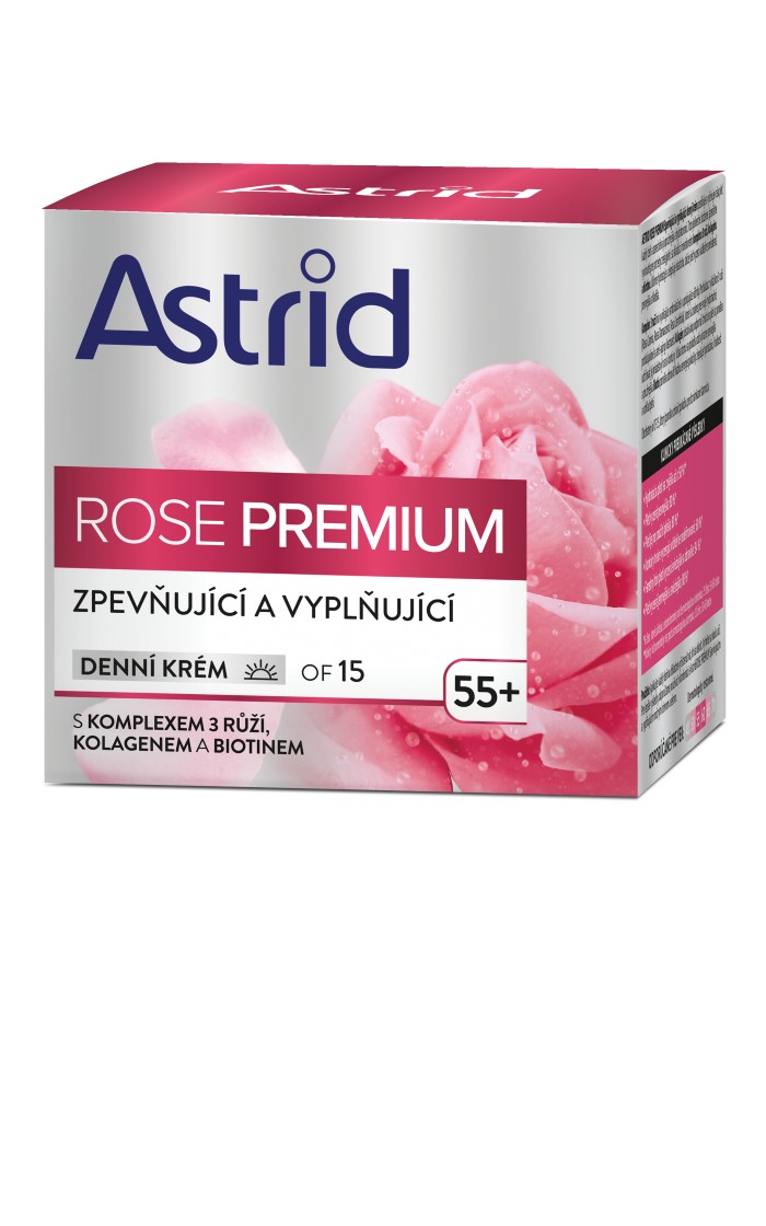 Astrid Spevňujúci a vyplňujúci denný krém OF 15 Rose Premium 50 ml