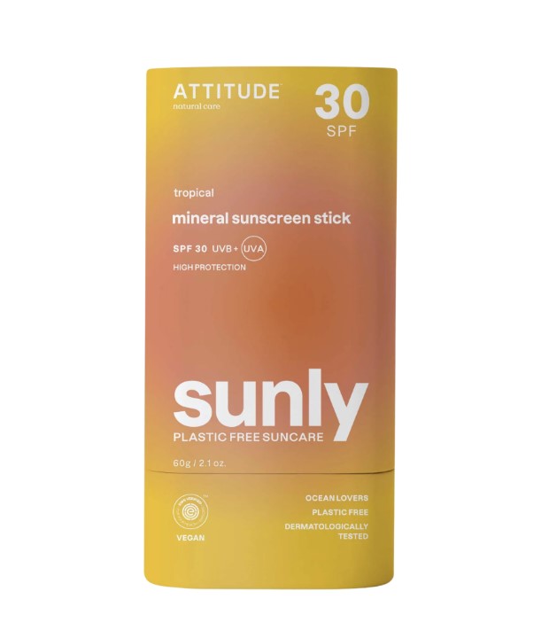 Attitude Minerální ochranná tyčinka na tělo Tropical SPF 30 Sunly (Mineral Sunscreen Stick) 60 g