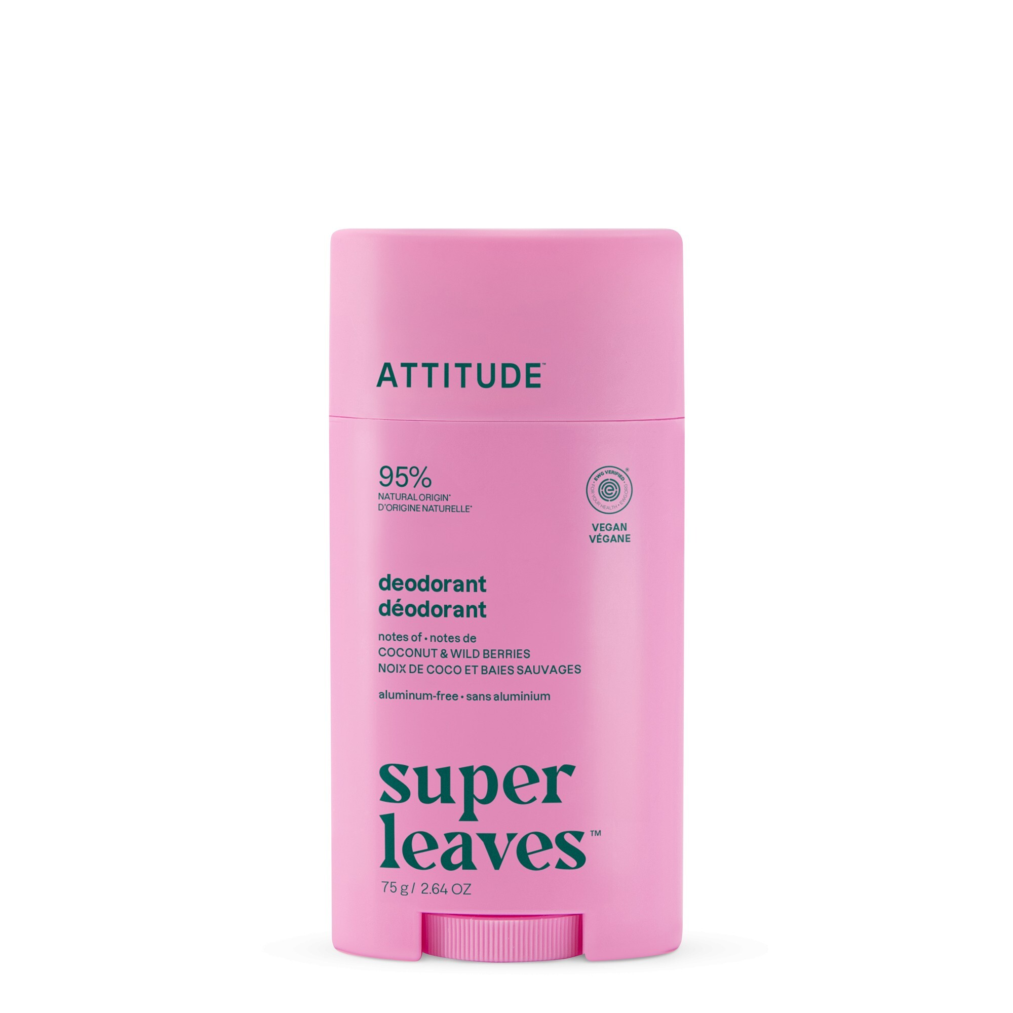 Attitude Prírodný dezodorant Super Leaves Kokos & lesné plody 75 g