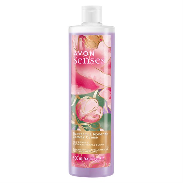 Avon Krémový sprchový gél s vôňou ružovej pivonky a magnólie Sense s (Shower Cream) 500 ml