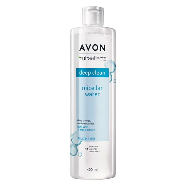 Avon Micelární čisticí pleťová voda s vitaminem E a výtažky z mořských řas Nutraeffects 400 ml