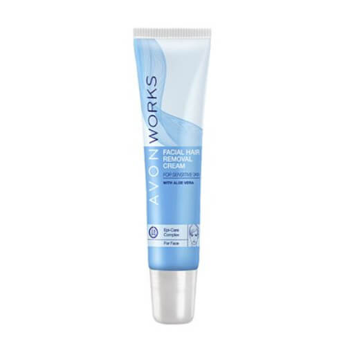 Avon Depilačný krém na tvár s aloe vera na citlivú pleť Avon Works (Facial Hair Removal Cream) 15 ml