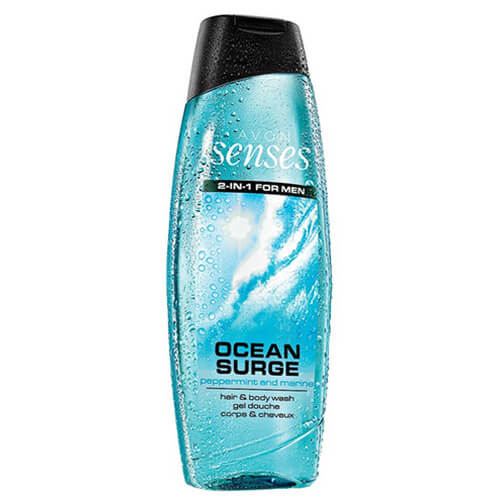 Avon Sprchový gél na telo a vlasy pre mužov Senses Ocean Surge 500 ml + 2 mesiace na vrátenie tovaru