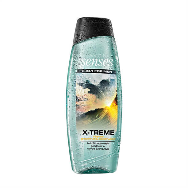 Avon Sprchový gél na telo a vlasy pre mužov X-Treme Senses ( Hair & Body Wash Gel) 500 ml + 2 mesiace na vrátenie tovaru
