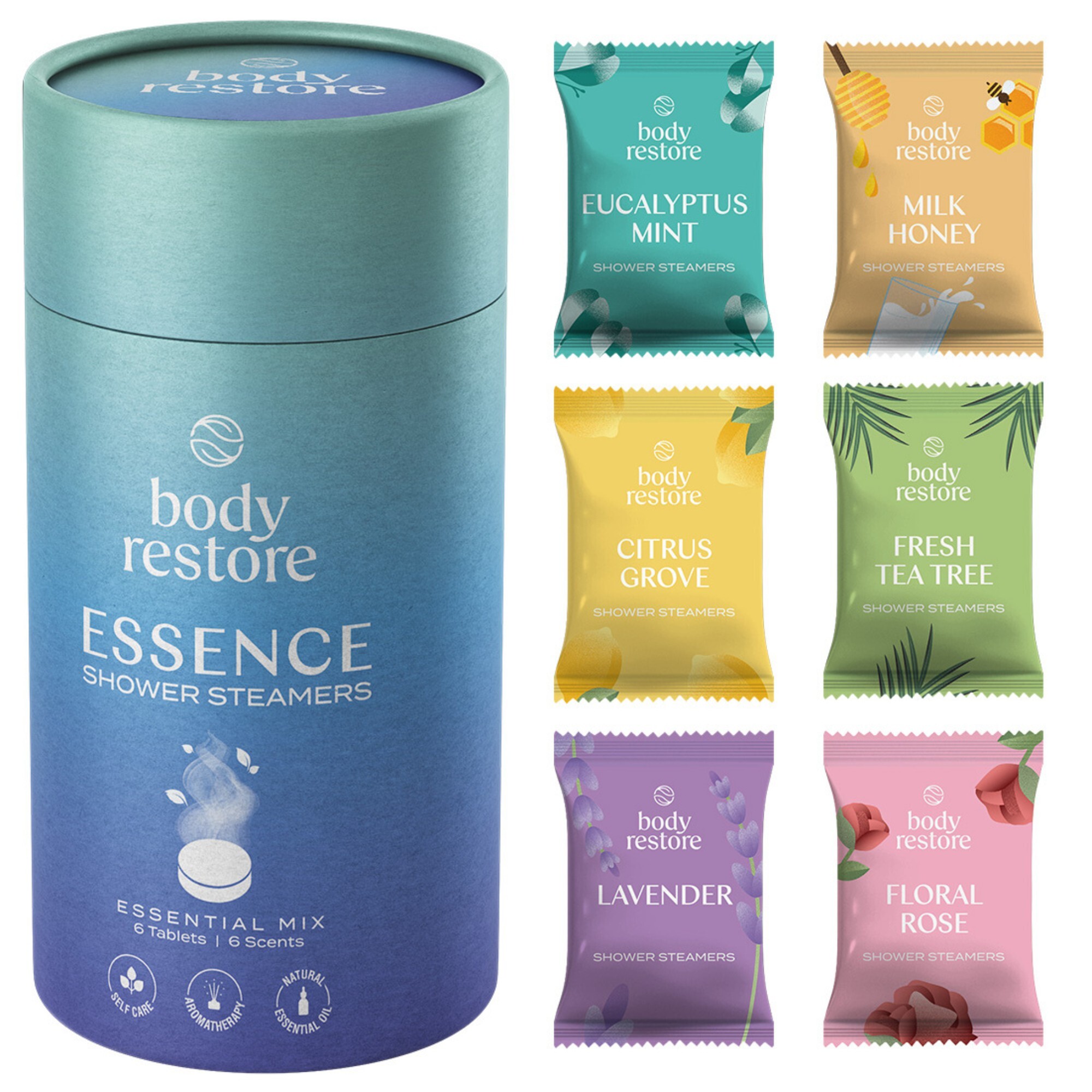 Body Restore Sada aromatických tablet do sprchy Mix Shower Steamers 6 ks