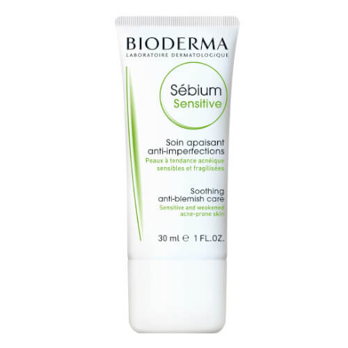 Zobrazit detail výrobku Bioderma Hydratační zklidňující krém pro pleť vysušenou a podrážděnou léčbou akné Sébium Sensitive (Soothing Anti-Blemish Care) 30 ml