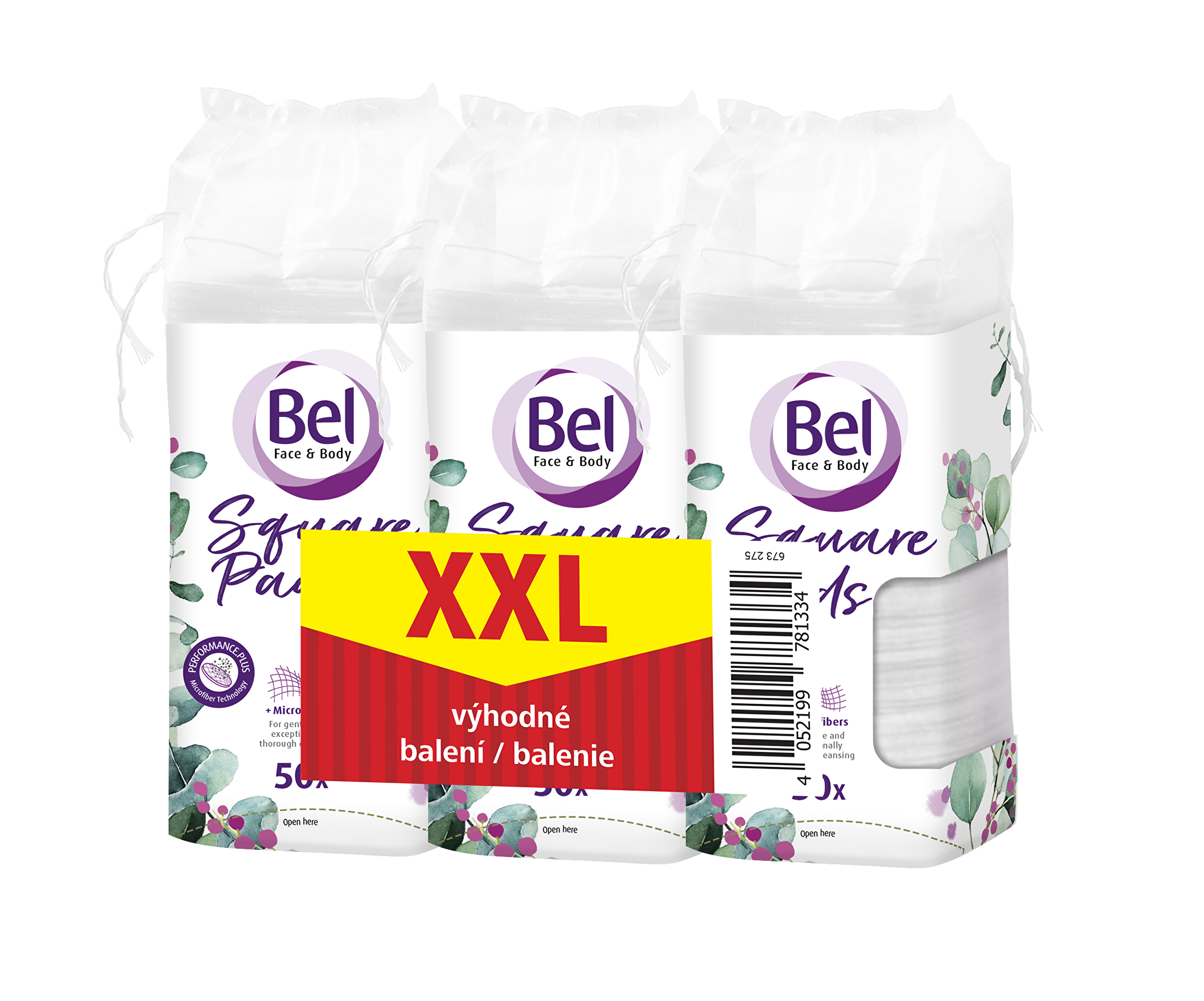 Bel Súprava štvorcových odličovacích tampónov Bel Face & Body Cosmetic 3 x 50 ks
