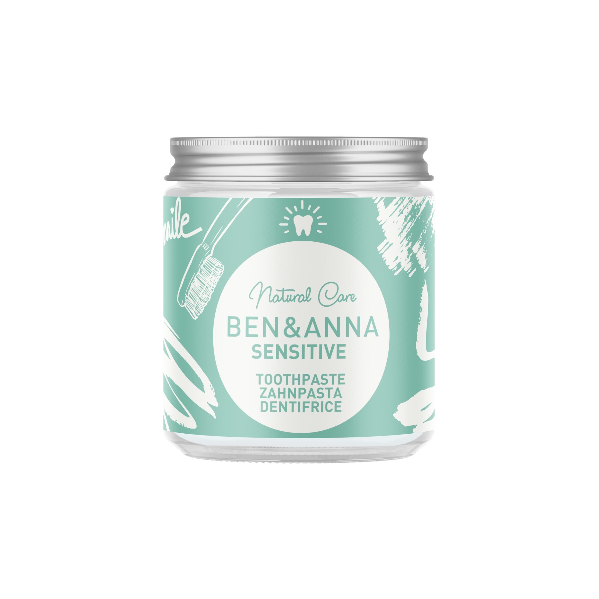 Levně BEN & ANNA Zubní pasta ve skle Sensitive Toothpaste 100 ml