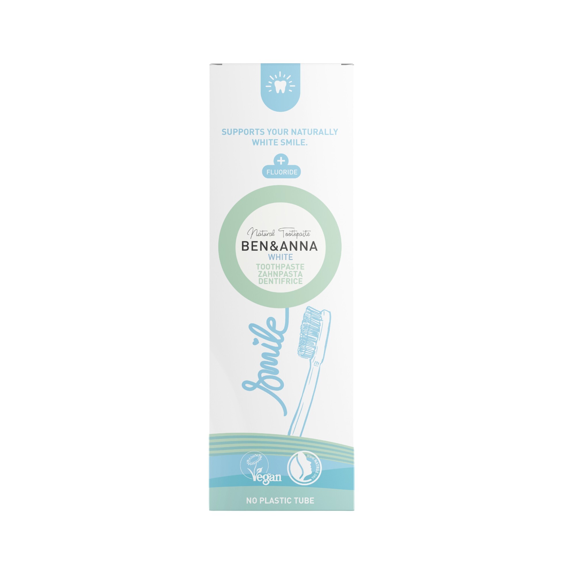 Levně BEN & ANNA Zubní pasta White Natural Toothpaste 75 ml